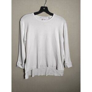 Gretchen Scott Size XS Womens Sneek A Peek Bright White Cuffed Knit Sweater
